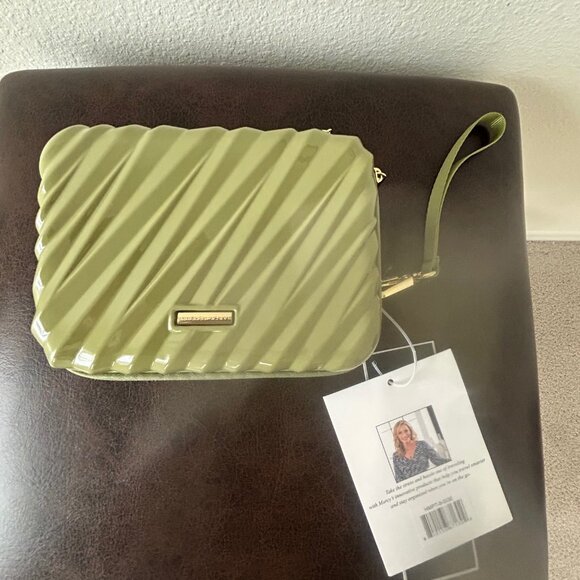 Marcy McKenna Hamptons Collection Mini Beauty Case SAGE GREEN nwt - Picture 2 of 8